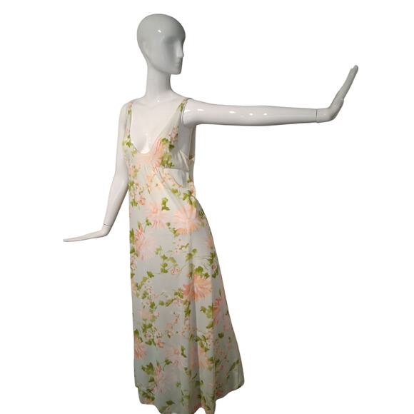 Y2K Vintage Womens size 36 Babydoll Whimsical Fairy Floral Maxi Slip Night Dress - Picture 3 of 11